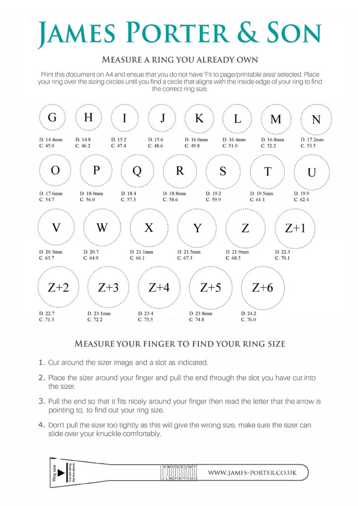 Printable Ring Sizer Mens That Are Gratifying Perkins