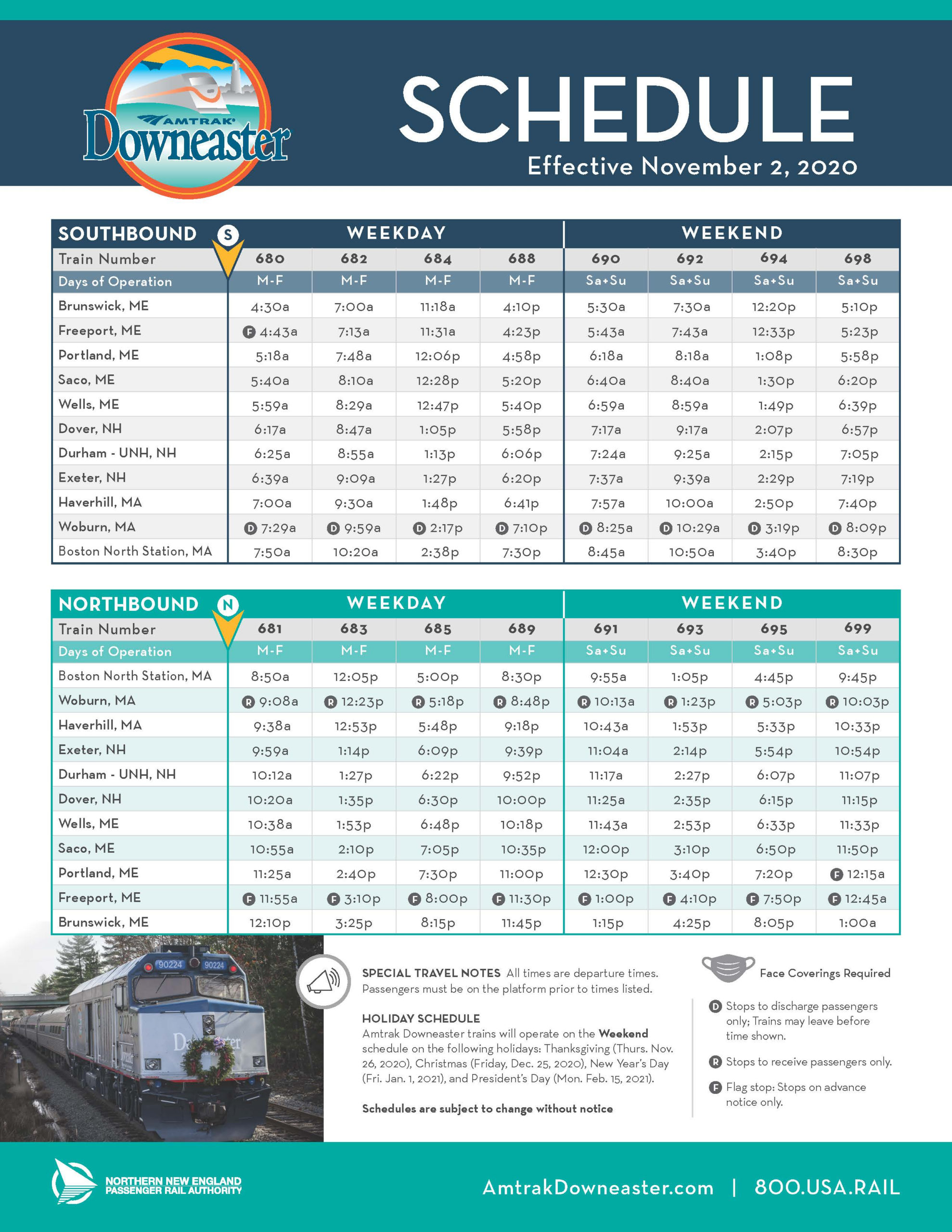 Printable Amtrak Schedule