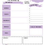 Purple Weekly Planner Page To Print Woo Jr Kids Activities