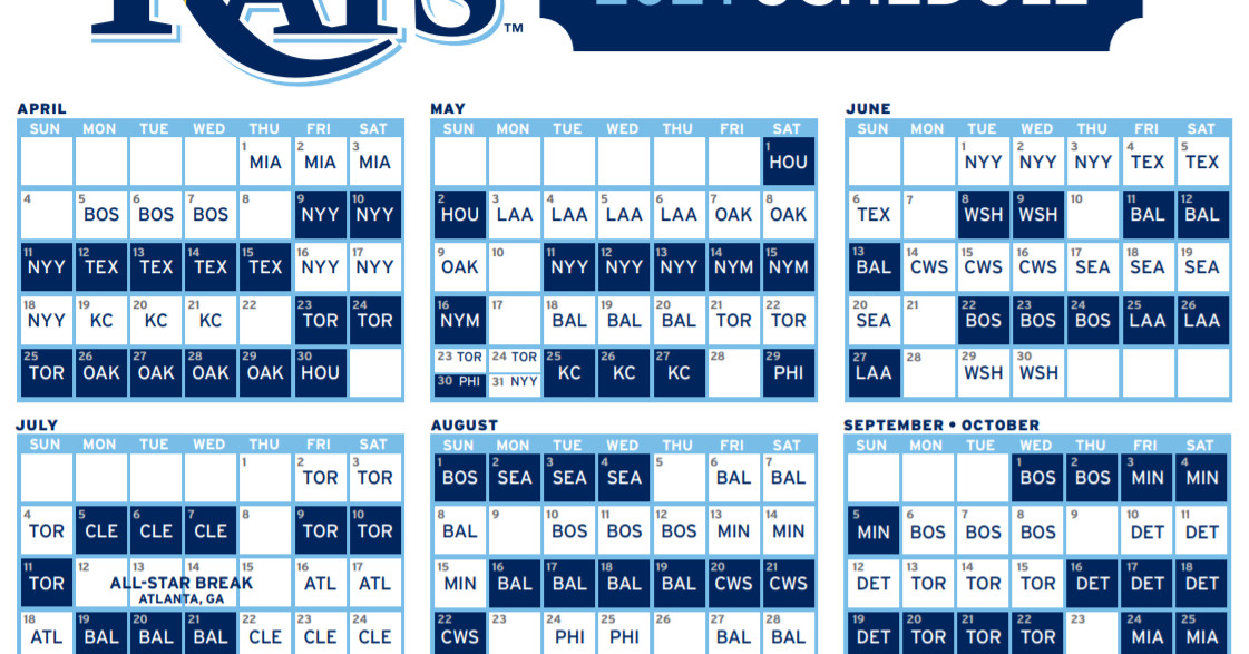 Rays Release 2025 Regular Season Schedule DRaysBay
