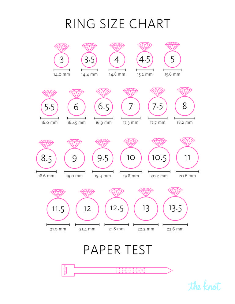 Ring Size Chart How To Measure Ring Size Printable Ring 