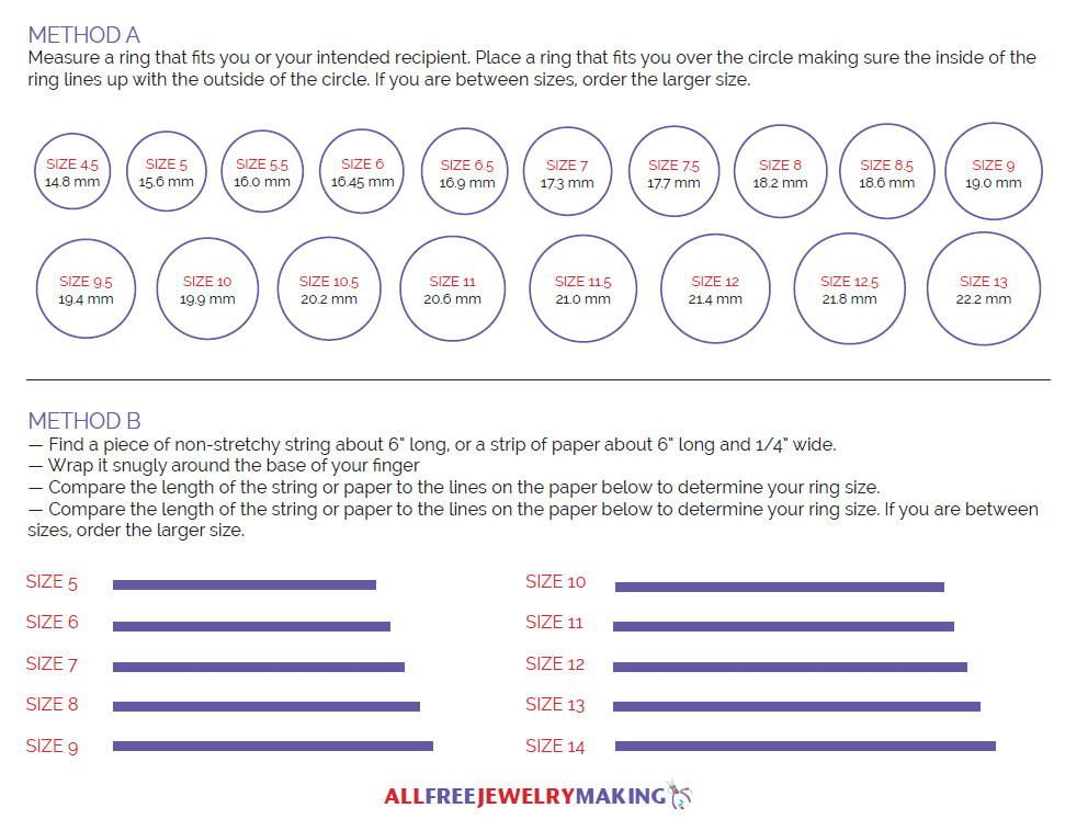 Ring Size Finder Printable Ring Size Chart How To Make 