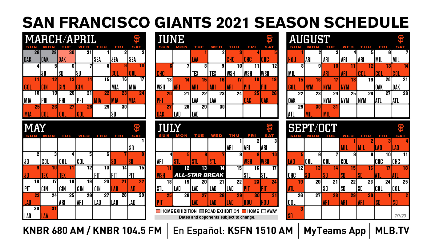 San Francisco Giants Release 2025 Schedule San Francisco 