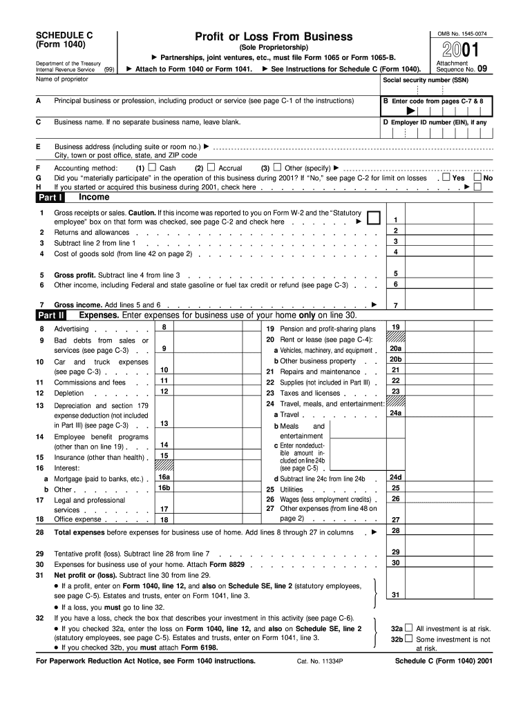 Schedule C Fill Online Printable Fillable Blank 