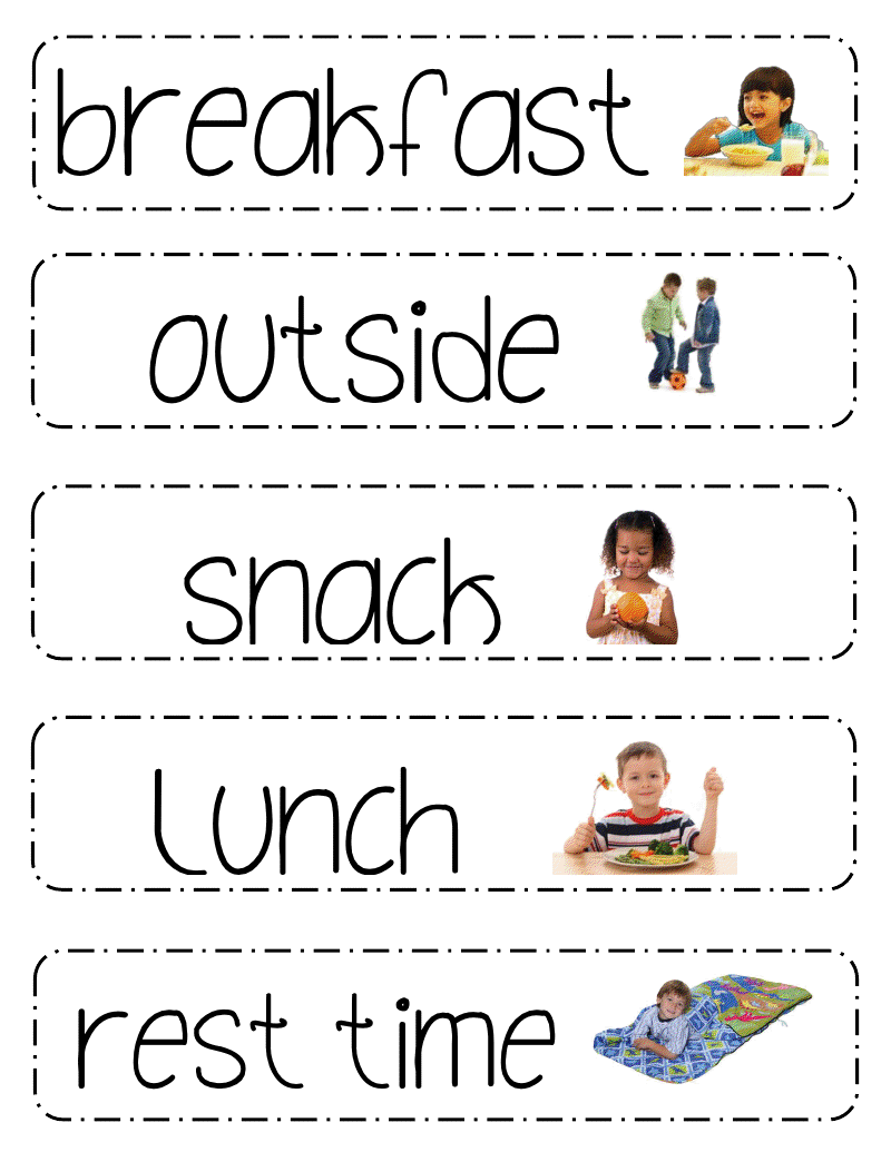 Schedule Cards Preschool Schedule Preschool Classroom 