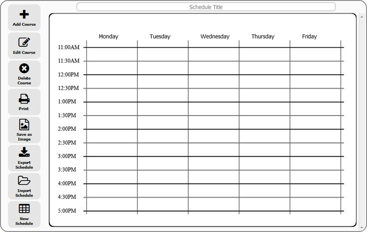 Schedule Maker College Schedule Schedule Maker