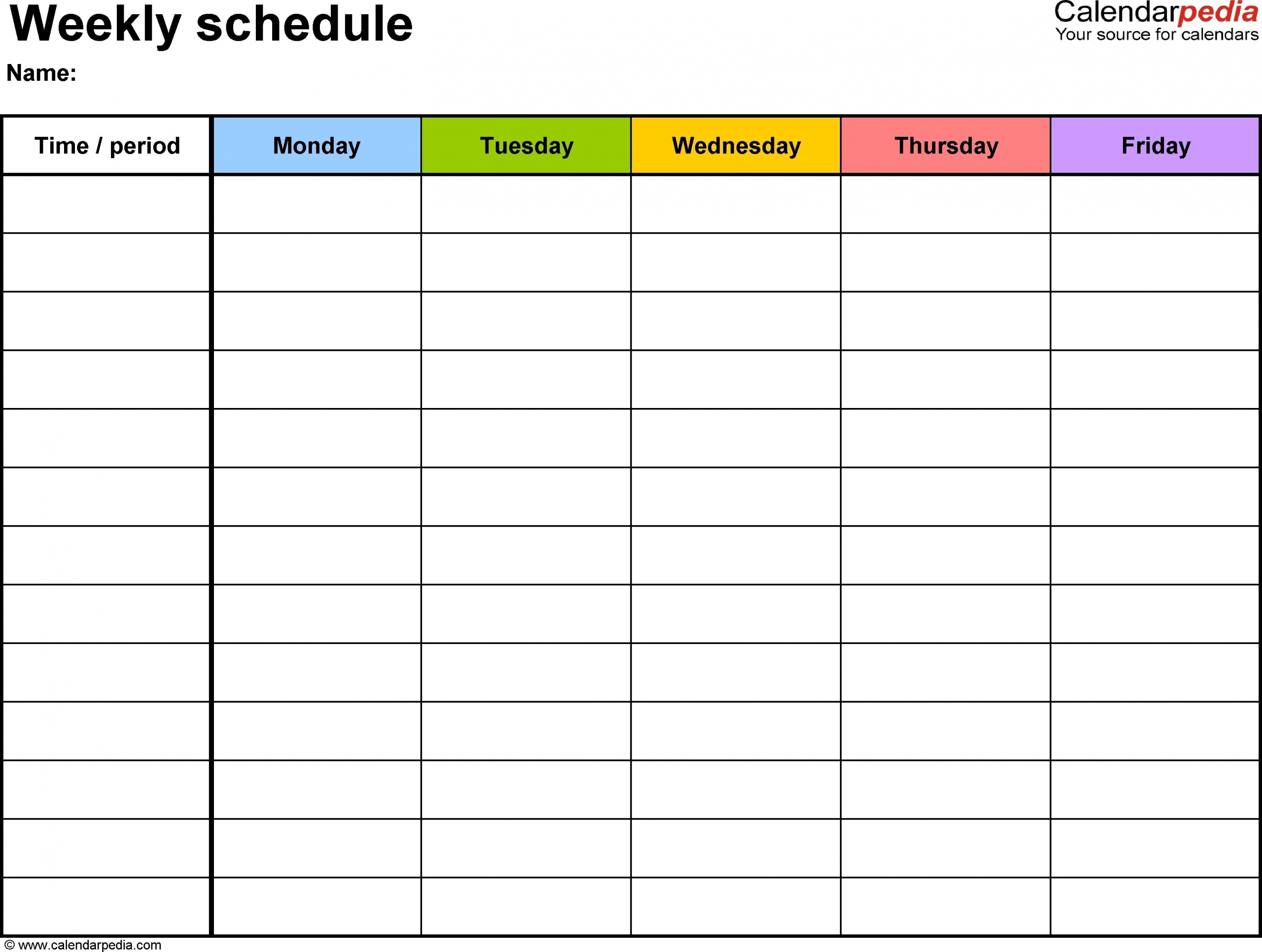 Schedule With Time Slots Printable Printable Calendar 