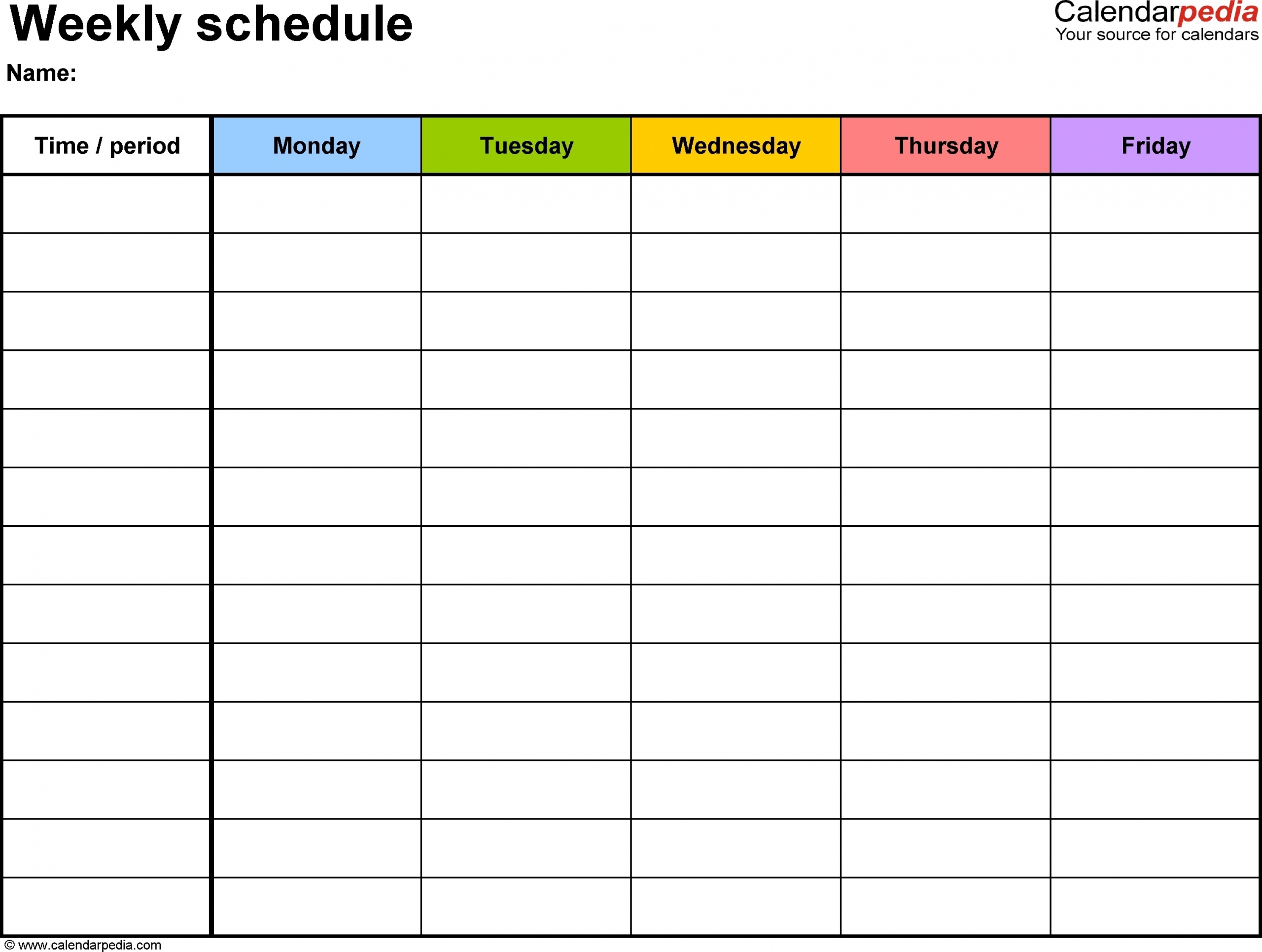 Schedule With Time Slots Printable Printable Calendar