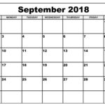September 2018 Calendar Template Printable Calendar Pdf