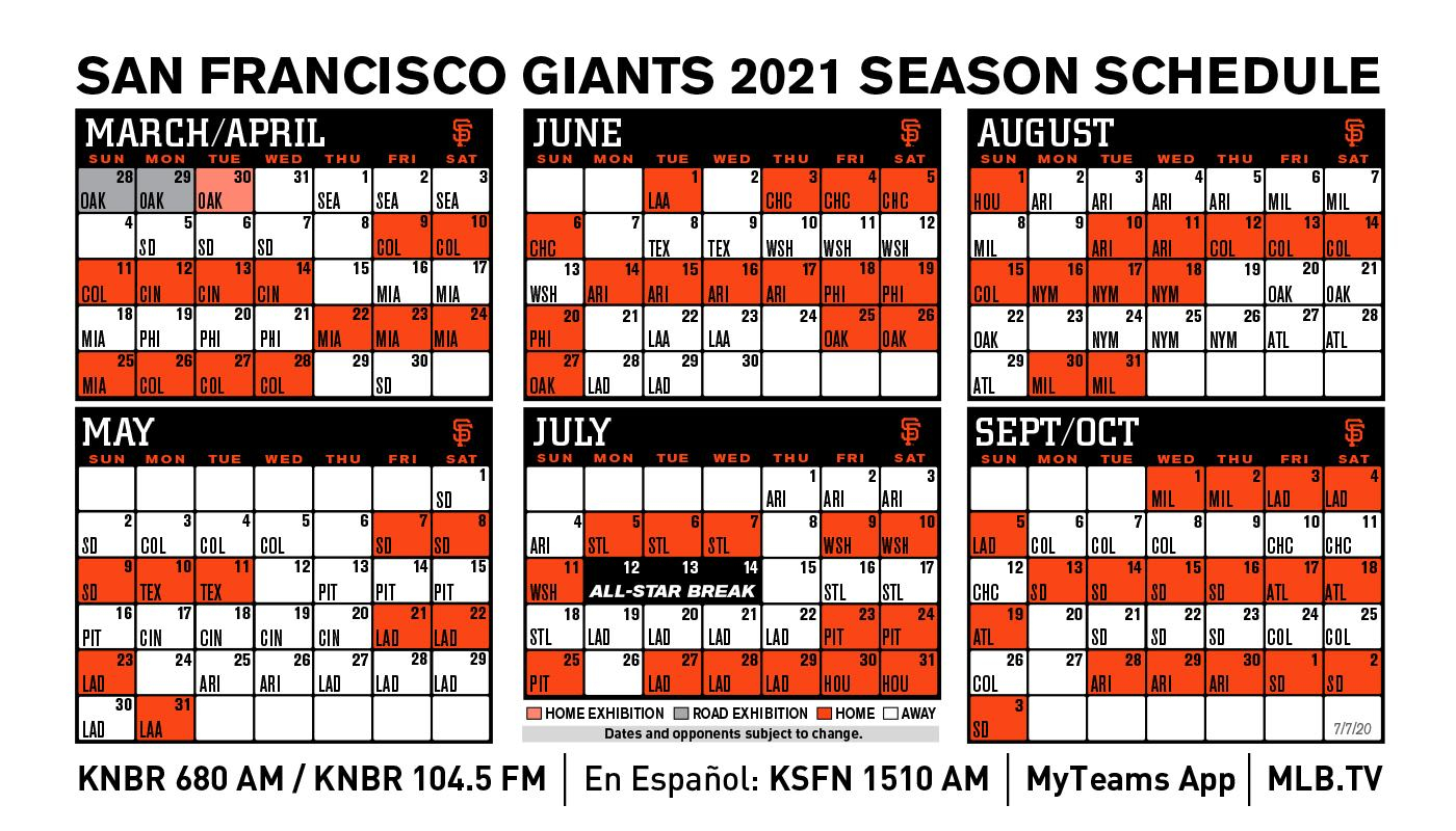 SF Giants 2021 Schedule Released For Some Reason