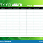 Simple Weekly Schedule Planner Template Stock Vector