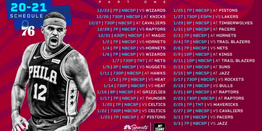 Sixers Printable Schedule 2020 21 Printable New Orleans