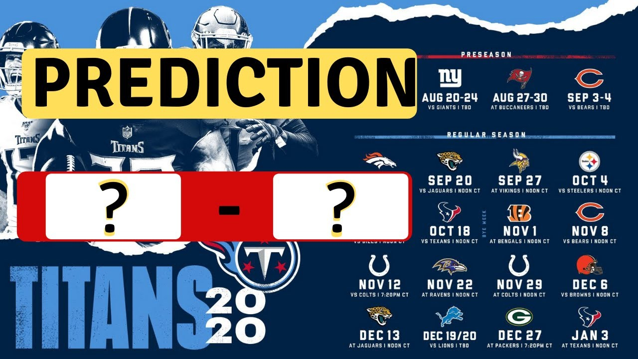 Tennessee Titans 2020 Schedule Predictions YouTube