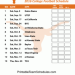 Texas Longhorns Football Schedule 2016 Printable Schedule