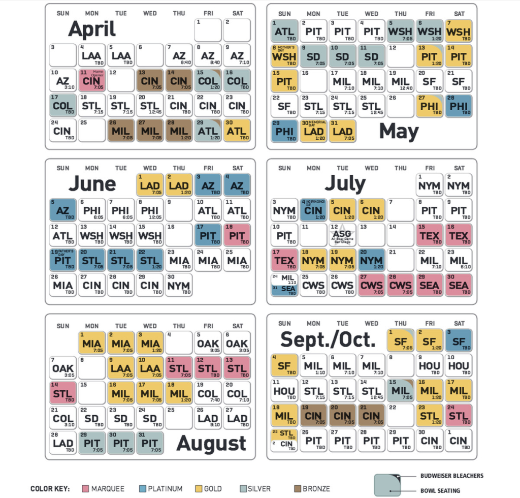 Cubs Schedule Printable