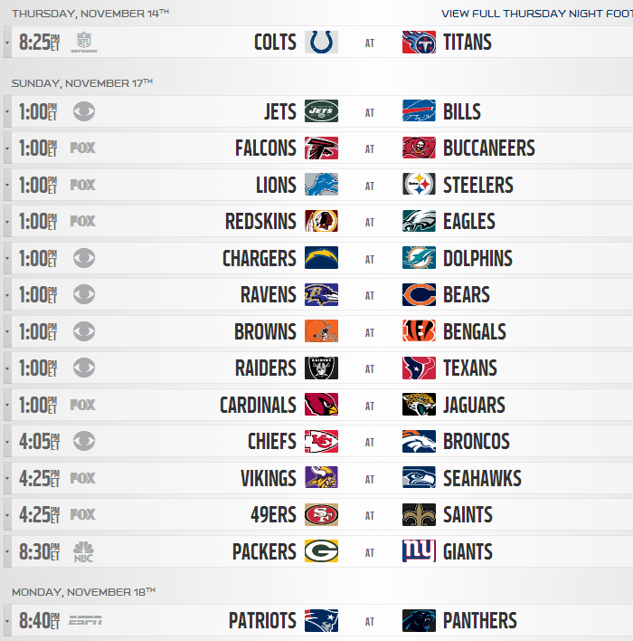 The Best Nfl Schedule Week 16 Printable Regina Blog