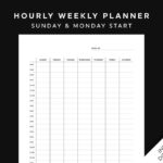 Time Block Planner Printable Hourly Weekly Schedule Daily