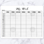 Time Blocking Planner Printable Weekly Planner Time