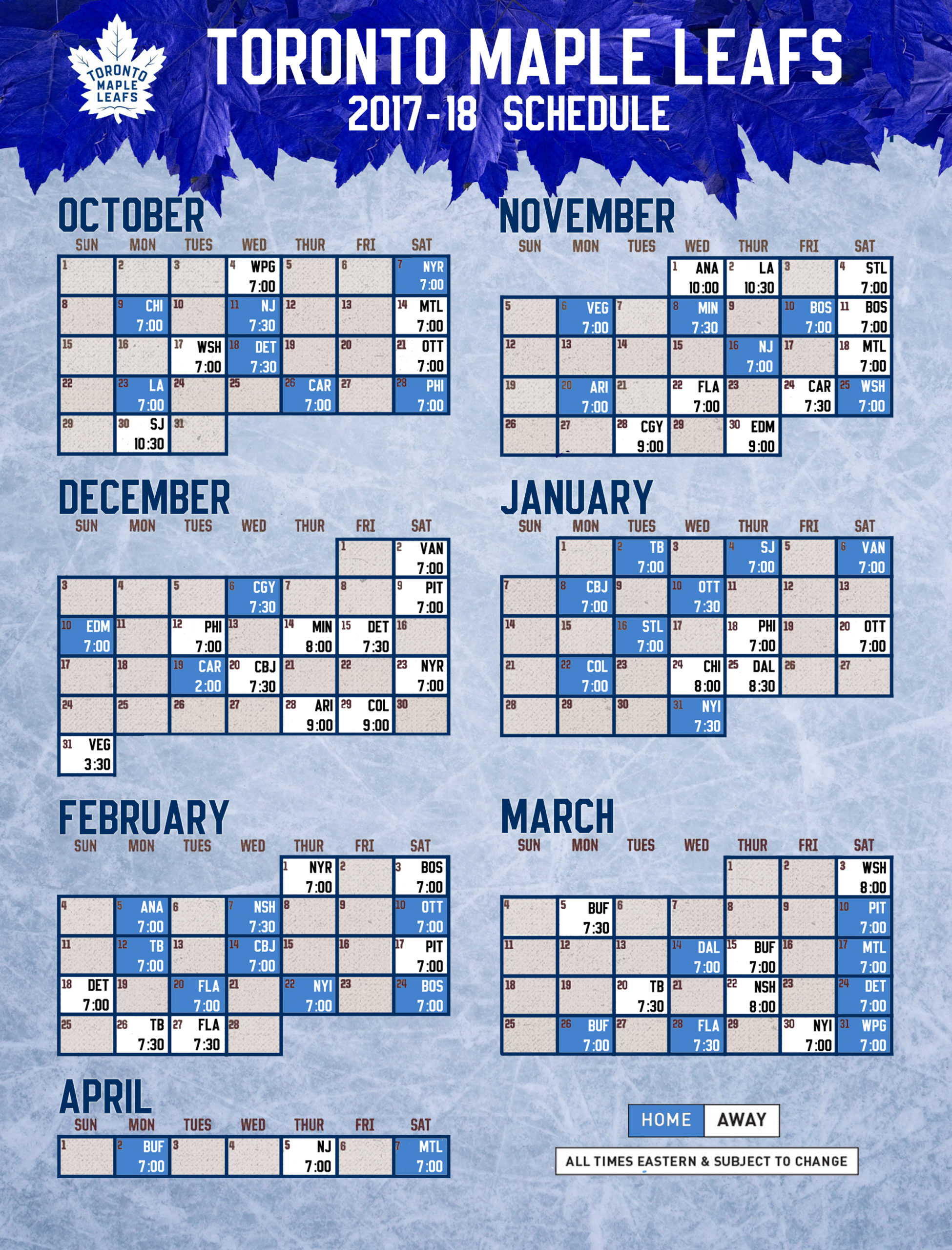 Toronto Maple Leafs Schedule 202424 Dosi Nanine
