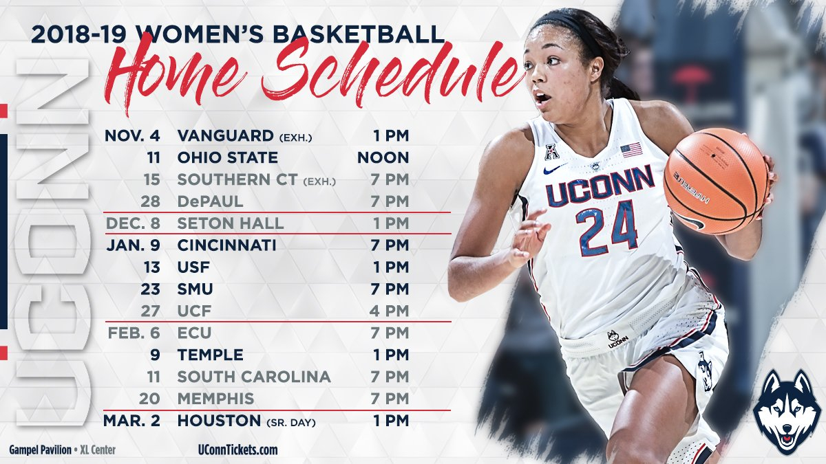 Printable Schedule For Uconn Women's Basketball - FreePrintableTM.com