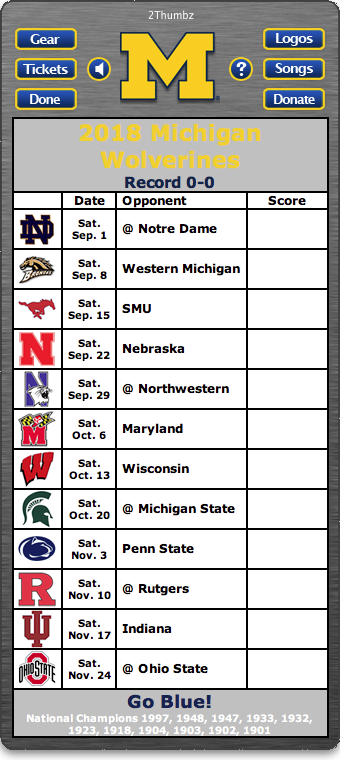 University Of Michigan Football Schedule 2021 Printable 