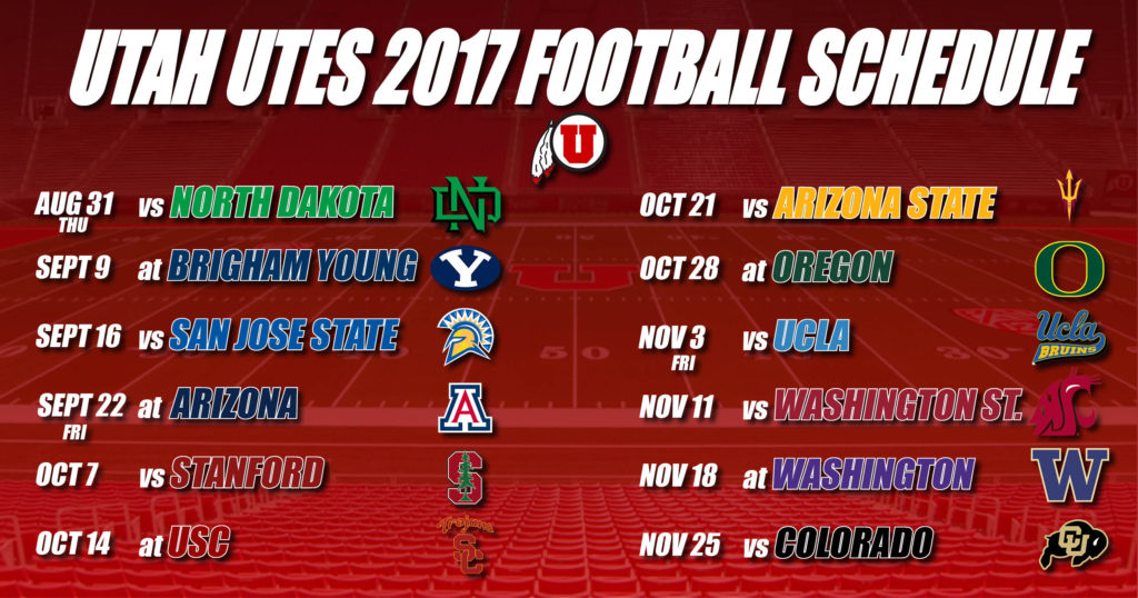 Utah 2017 Football Schedule Announced ESPN700