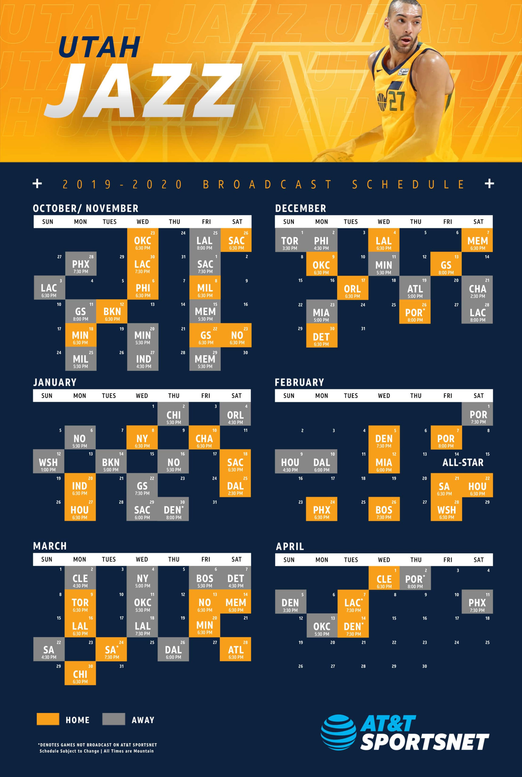 Jazz Printable Schedule