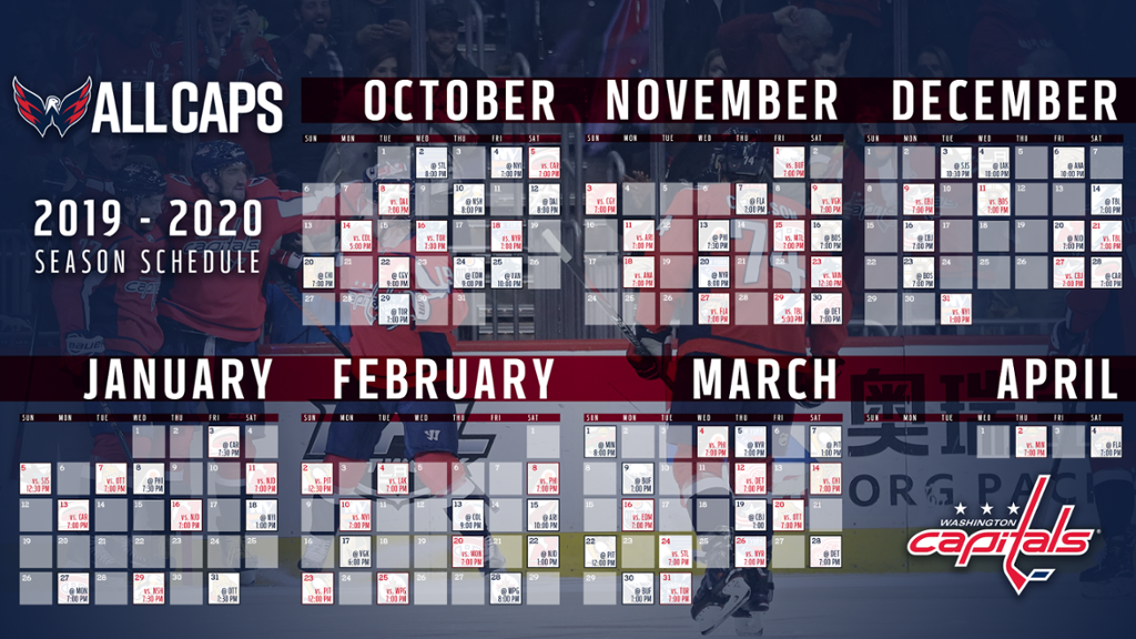 Washington Capitals Release 2019 2020 Schedule 