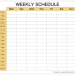 Weekly Calendar Schedule Maker