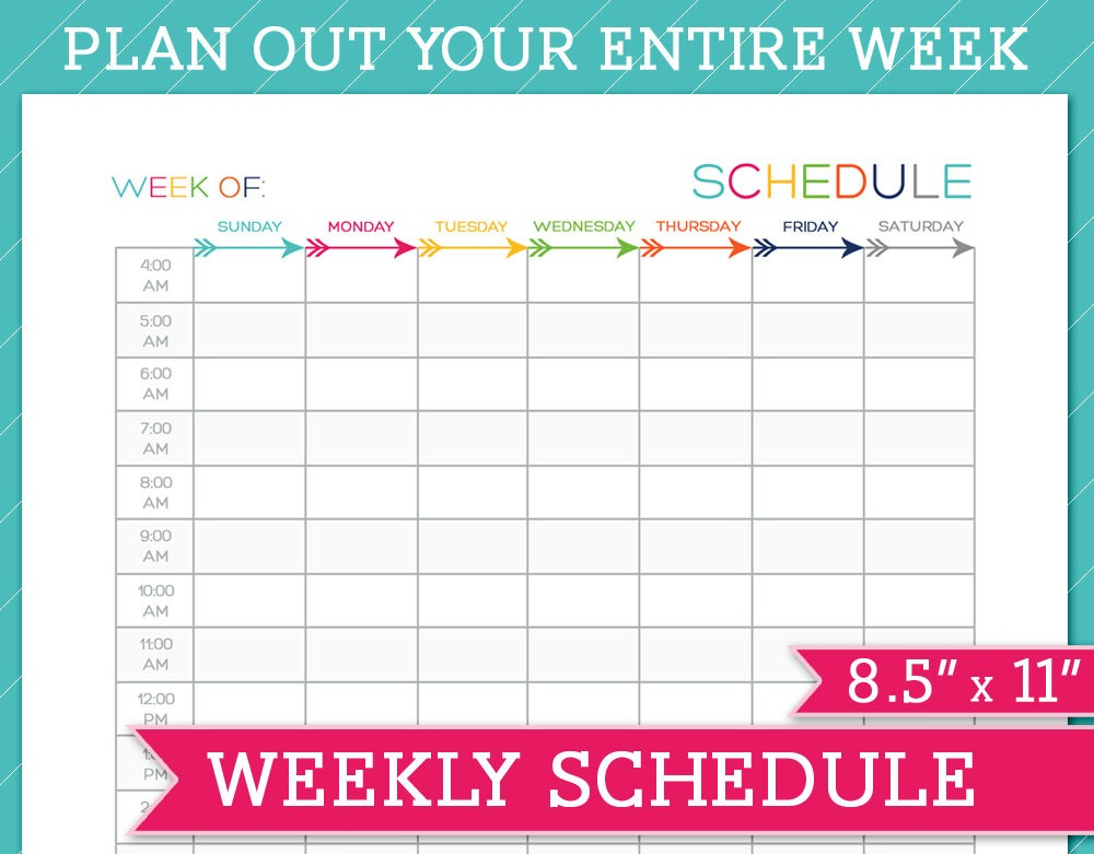 Weekly Schedule Template Printable Printable Schedule 