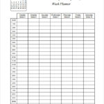 Weekly Schedule Template With Hours Printable Schedule