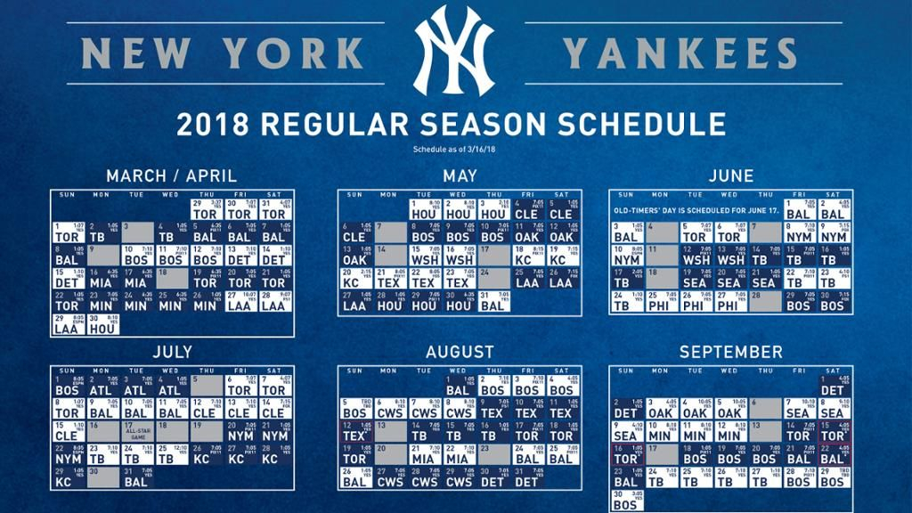 Yankees Printable Schedule - FreePrintableTM.com | FreePrintableTM.com