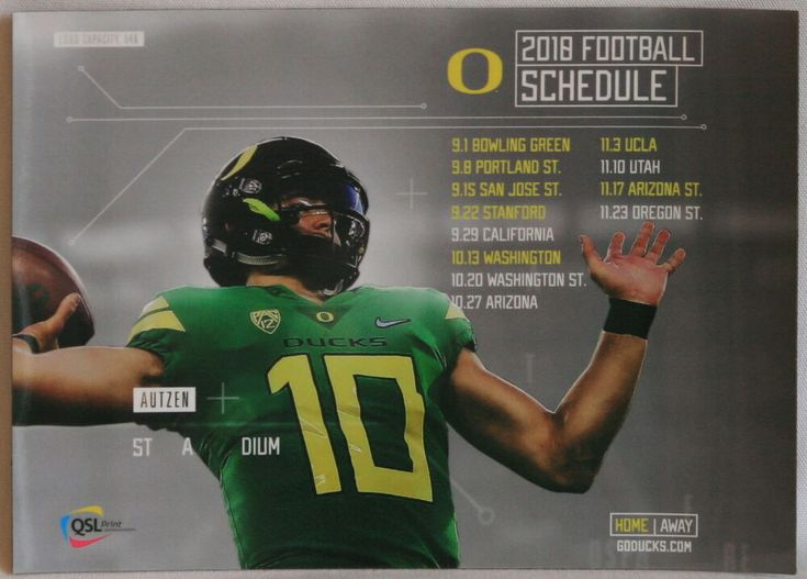 2018 University Of Oregon Ducks Football Schedule Magnet 