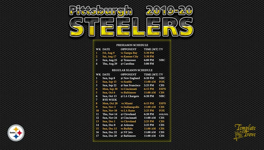 Steelers Schedule 2024 2025 Release Date Nfl Schedule 2024 Week 1