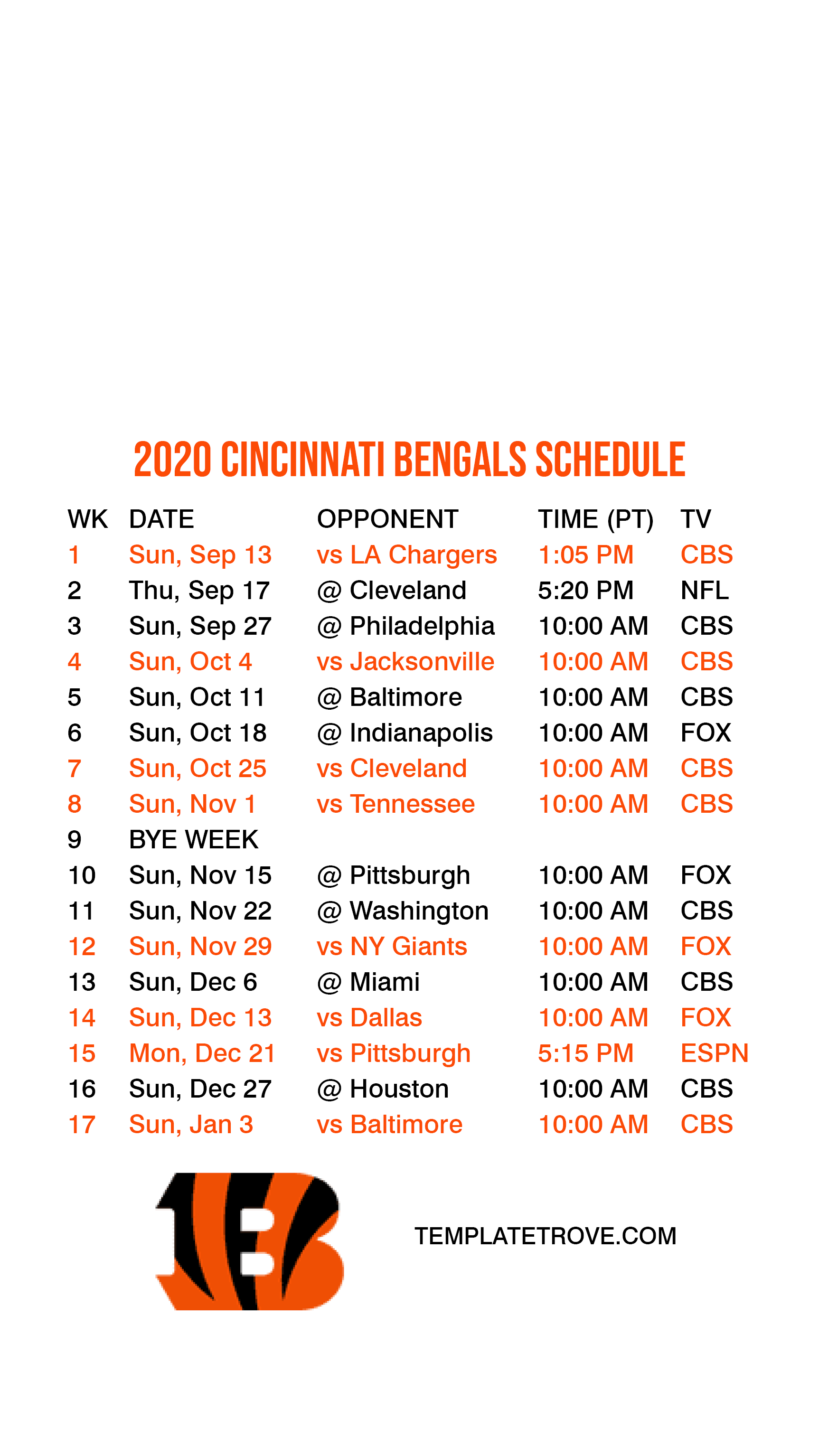 2020 2025 Cincinnati Bengals Lock Screen Schedule For 