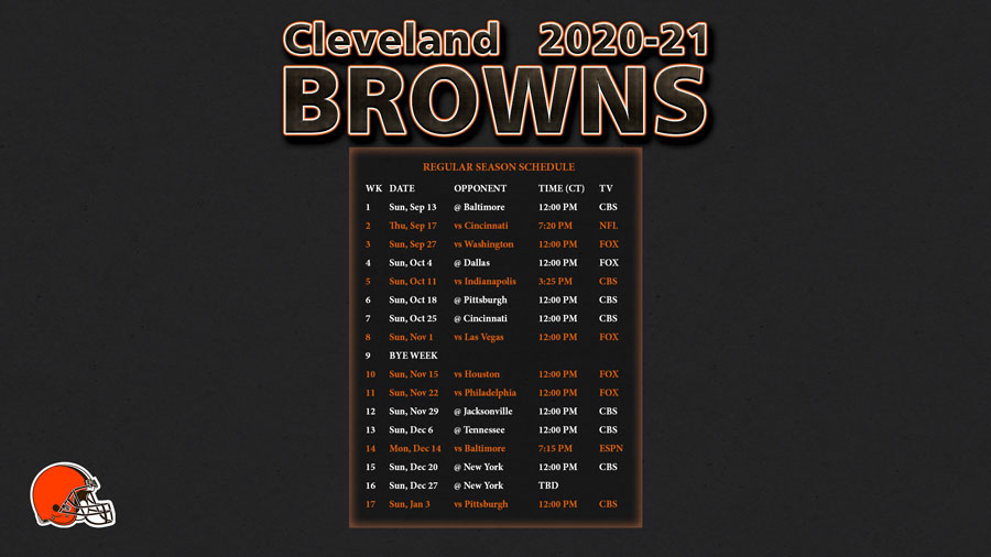 2020 2021 Cleveland Browns Wallpaper Schedule