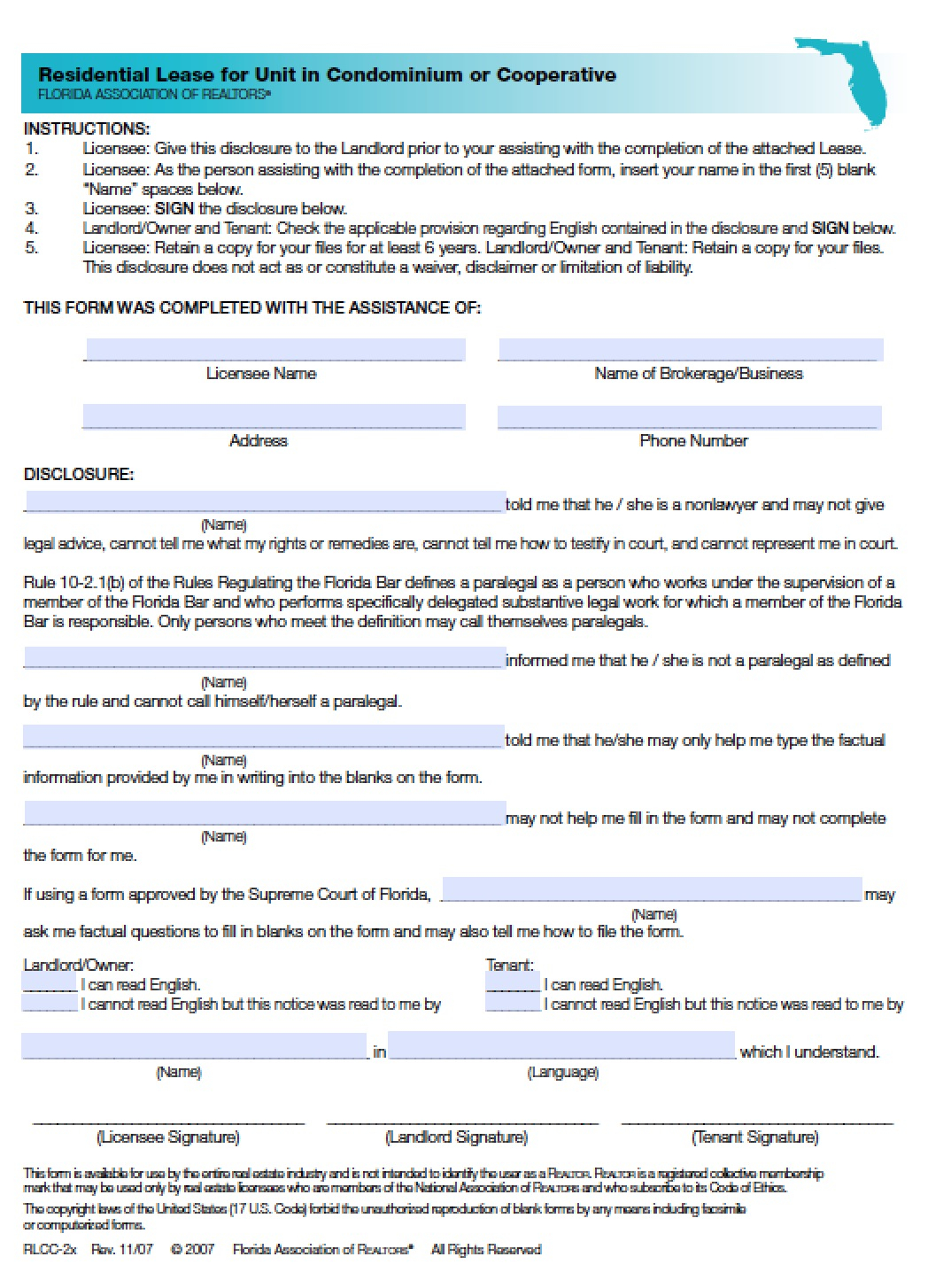 Download Florida Rental Lease Agreement Forms And 