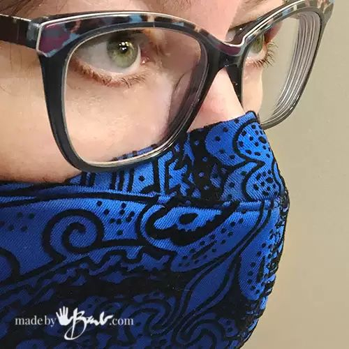 Fitted Face Mask Pattern For Glasses Made By Barb Free
