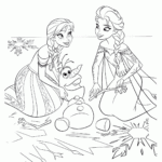 Frozen Coloring Pages Animated Film Characters Elsa