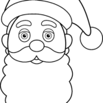 Line Art Of Santa Claus Face Free Clip Art