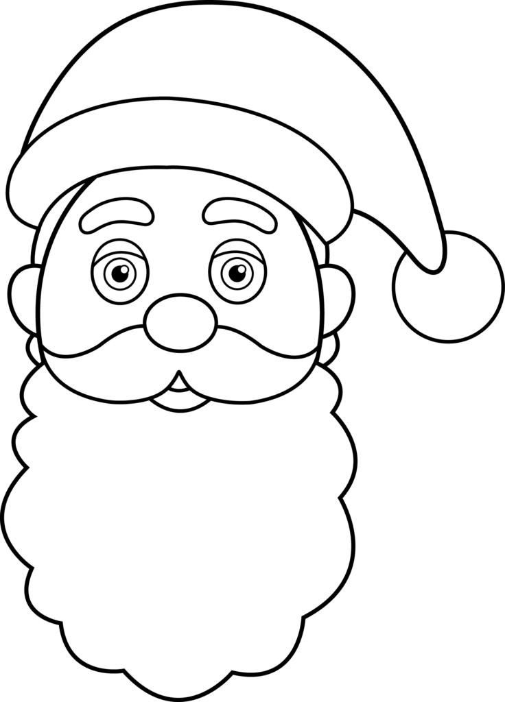 Line Art Of Santa Claus Face Free Clip Art