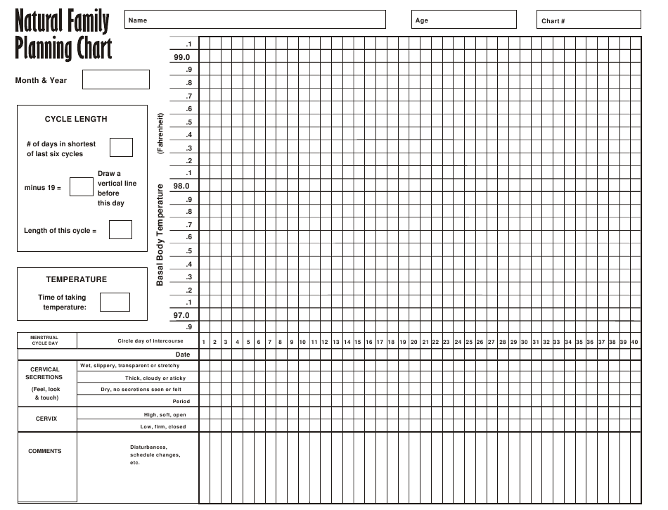 Natural Family Planning Chart Download Printable PDF 