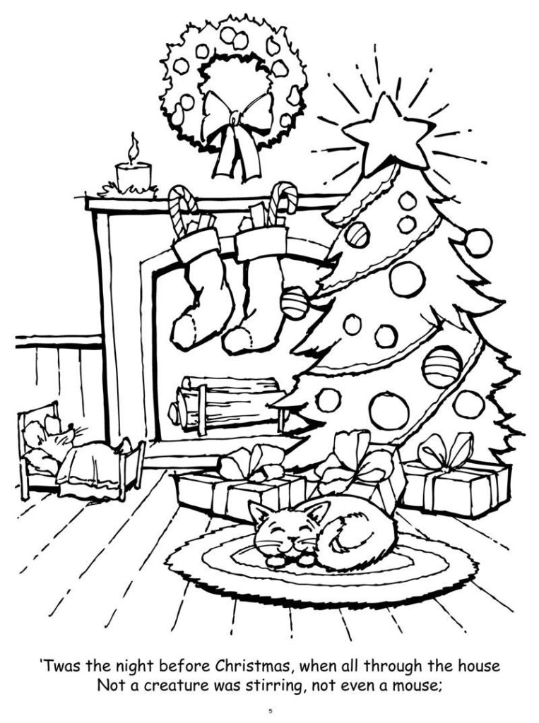 Night Before Christmas Coloring Pages Free Coloring Pages