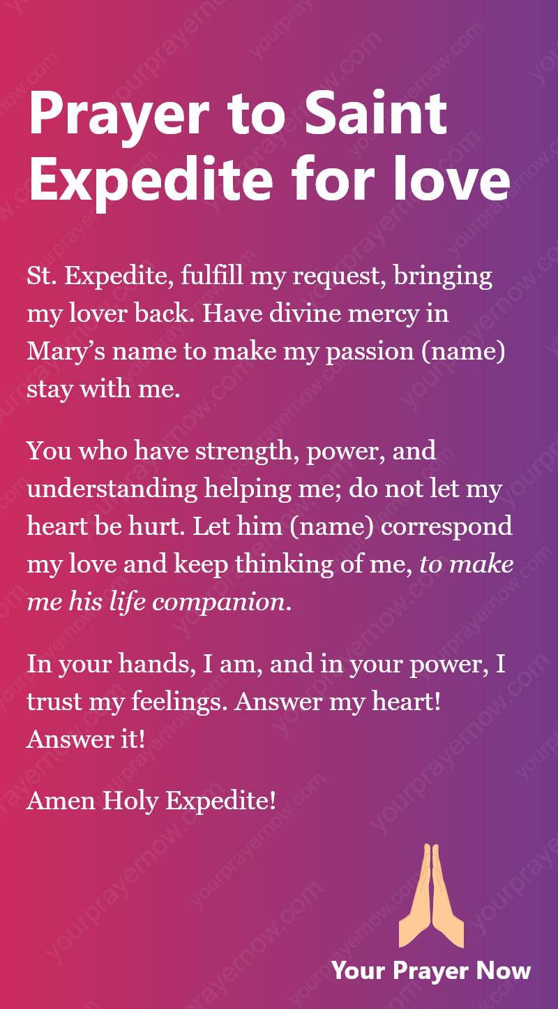 Prayer To Saint Expedite For Urgent And Impossible Needs 