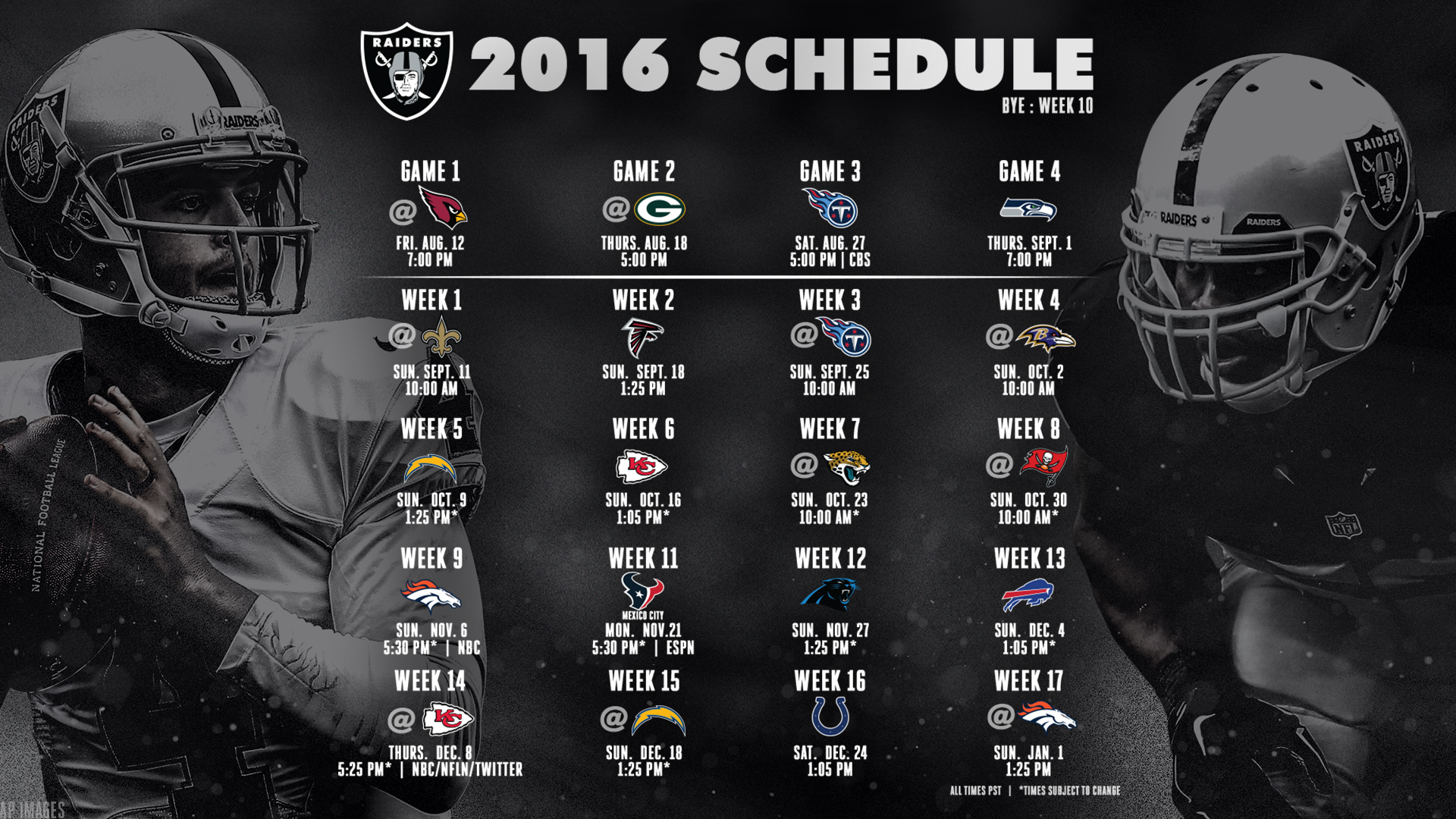 Raiders Schedule