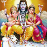 Shiva Parvati Ganesha With Nandi Poster 11 X 9