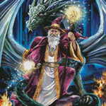 Wizard With Dragon Cross Stitch Pattern By Tereena Clarke