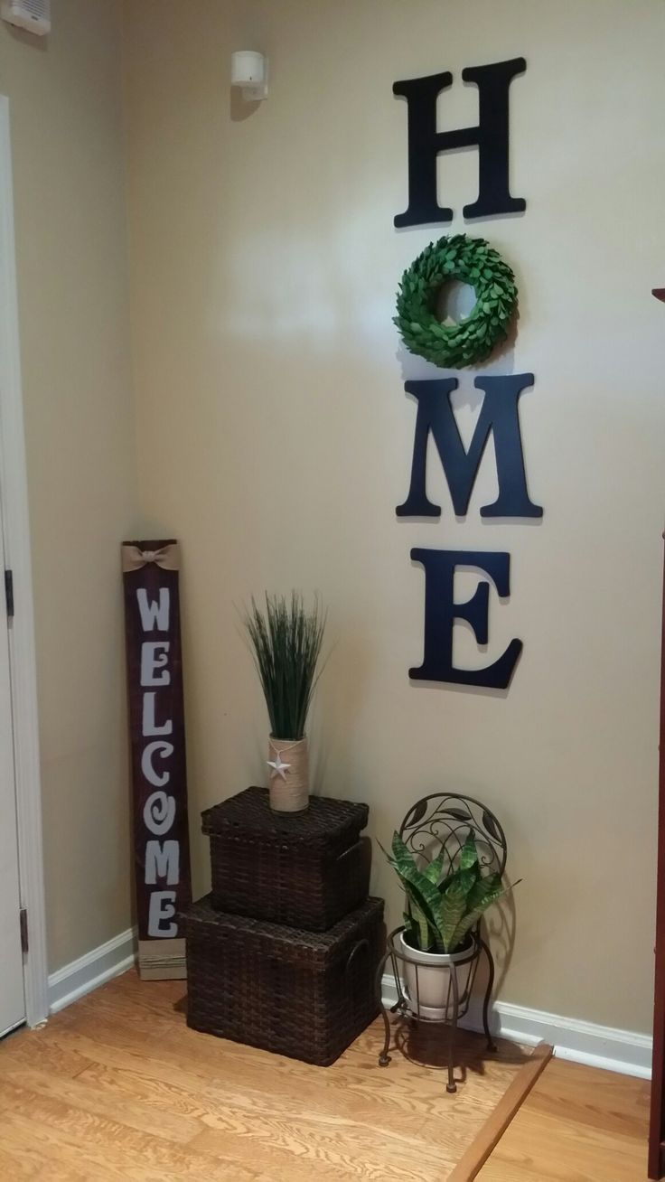 Wood Letters HOME With Wreath Wall Decor Diy Living 