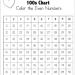 100s Chart Color The EVEN Numbers Worksheet Made By