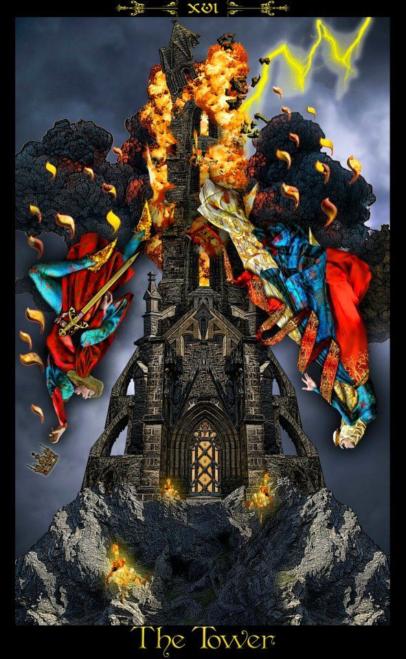 16 The Tower The Tower Tarot Tarot Cards Art Tarot